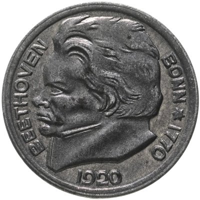 купить Германия, Бонн 10 пфеннигов 1920 "Людвиг ван Бетховен"