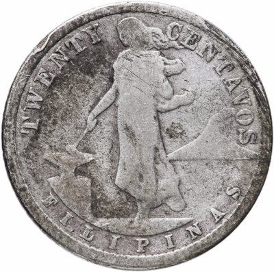 купить Филиппины 20 сентаво (centavos) 1908 S знак монетного двора: "S" - Сан-Франциско