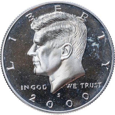 купить США 50 центов (1/2 доллара, half dollar) 2000 Proof Kennedy Half Dollar (Кеннеди) знак монетного двора "S" - Сан-Франциско