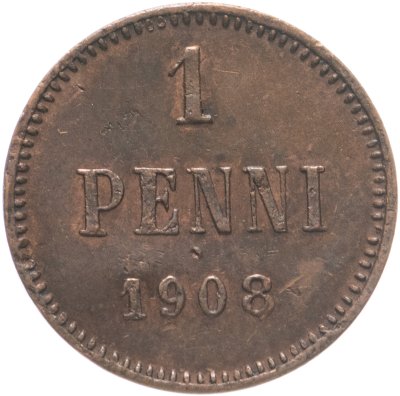 купить 1 пенни (penni) 1908
