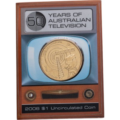 купить Австралия 1 доллар (dollar) 2006 "50 лет австралийскому телевидению" Знак монетного двора: "M" - Мельбурн