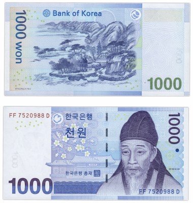 купить Южная Корея 1000 вон 2007
