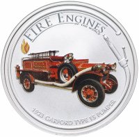 Купить Острова Кука 1 доллар 2006 "Пожарные машины мира: Garford type 15 pumper" с сертификатом