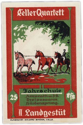 купить Германия (Ганновер : Целле) 25 пфеннигов 1922 "Конный завод в Целле" (226.2a/B1)