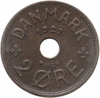 купить Дания 2 эре (ore) 1927, отметка ♥ HCN