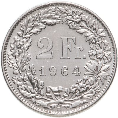 купить Швейцария 2 франка (francs) 1964