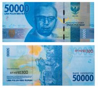 купить Индонезия 50000 рупий 2016 (выпуск 2018) (Pick 159c)