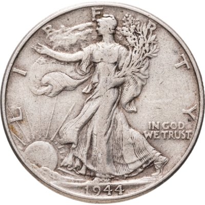 купить США 50 центов (1/2 доллара, half dollar) 1944 Walking Liberty Half Dollar Без отметки монетного двора