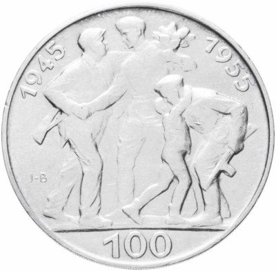 купить Чехословакия 100 крон 1955 "10-летие освобождения"