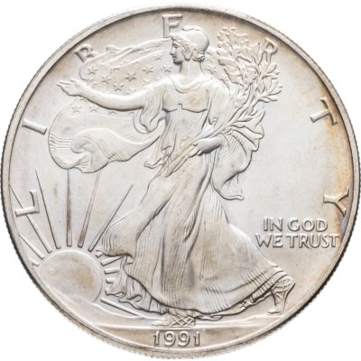 купить США 1 доллар (dollar) 1991 Американский серебряный орёл Без отметки монетного двора
