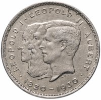 Купить Бельгия 10 франков (francs) 1930 "100 лет Независимости /Надпись на голландском - 'KONINGRIJK BELGIË'"