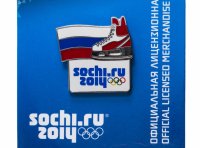 Купить Значок РФ 2014г ОИ в Сочи "Спортивный Инвентарь", Хоккейные Коньки 2, Цанга