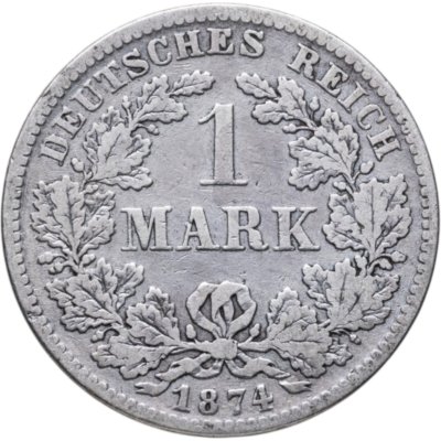 купить Германия 1 марка 1874 F знак монетного двора: "F" - Штутгарт