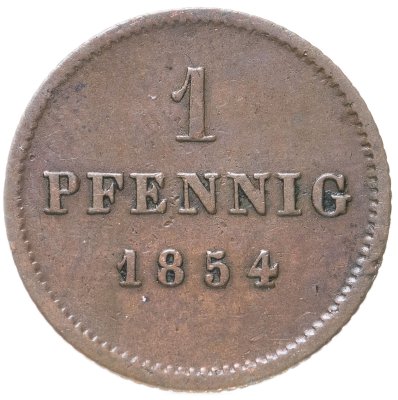 купить Германия, Бавария 1 пфенниг 1854