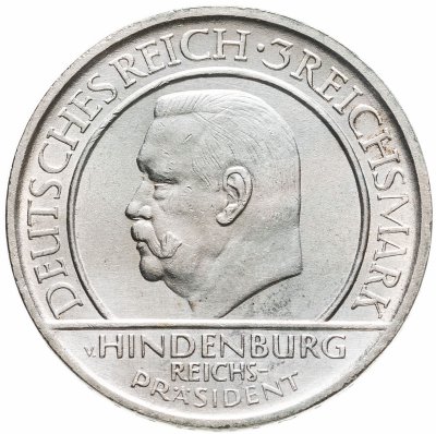 купить Германия 3 рейхсмарки (reichsmark) 1929 A 10 лет Веймарской конституции знак монетного двора "A" — Берлин