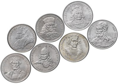 купить Польша, набор монет 1979-1989 "Короли" (7 монет)
