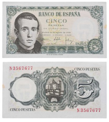 купить Испания 5 песет 1951 (Pick 140)