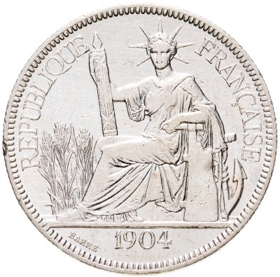 купить Французский Индокитай 1 пиастр (piastre) 1904