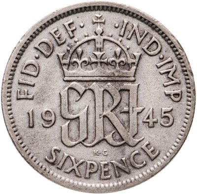 купить Великобритания 6 пенсов (pence) 1945