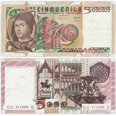 купить Италия 5000 лир 1980 (Pick 105b)