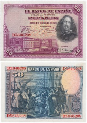 купить Испания 50 песет 1928 (Pick 75)