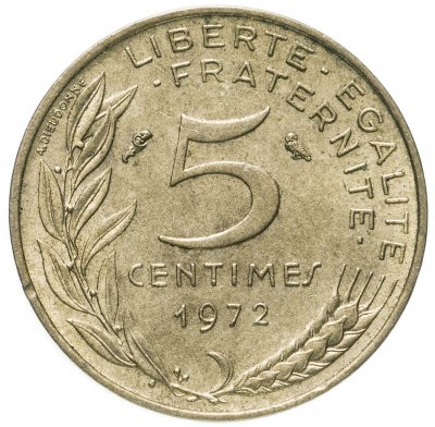 купить Франция 5 сантимов 1972