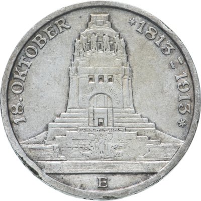 купить Германия (Империя) 3 марки (mark) 1913 E 100 лет битвы при Лейпциге (битве народов) Саксония