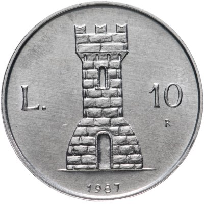 купить Сан-Марино 10 лир (lire) 1987 "15 лет возобновлению чеканке монет"