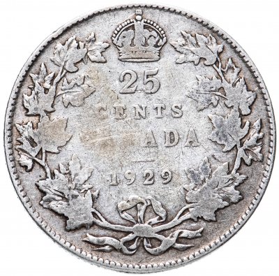 купить Канада 25 центов (cents) 1929