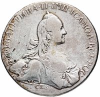 Купить 1 рубль 1766 СПБ-TI-АШ стандартный чекан
