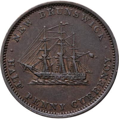 купить Канада, Нью-Брансуик, токен 1/2 пенни 1854