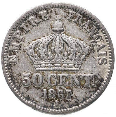 купить Франция 50 сантимов (centimes) 1867 A