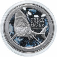 Купить Ниуэ 2 доллара 2012 "Белая акула" в подарочном футляре с сертификатом