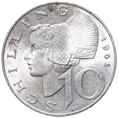 купить Австрия 10 шиллингов (shillings) 1965