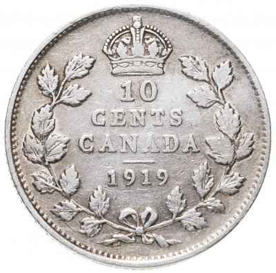 купить Канада 10 центов (cents) 1919