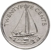 Купить Багамы 25 центов (cents) 1981-1985, случайная дата