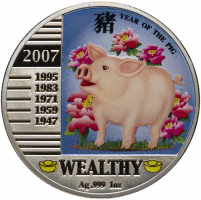 купить Остров Ниуэ 1 доллар 2007 "Год свиньи: Богатство"