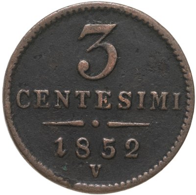 купить Ломбардия-Венеция 3 чентезимо 1852 V