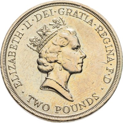 купить Великобритания 2 фунта (pounds) 1994 "300 лет Банку Англии"