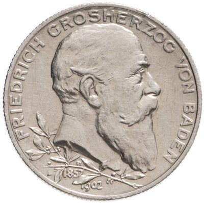 купить Германия (Германская Империя) 2 марки 1902 "50-летие правления Фридриха I", Баден