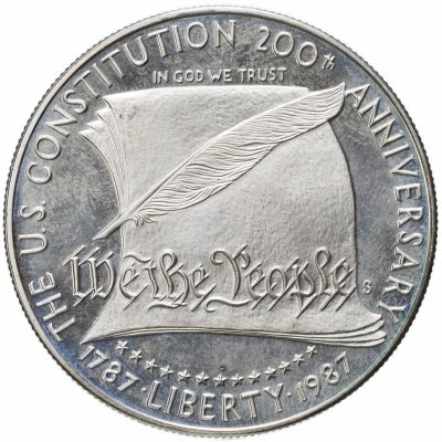 купить США 1 доллар (dollar) 1987 S Constitution (200 лет Конституции США) знак монетного двора "S" - Сан-Франциско