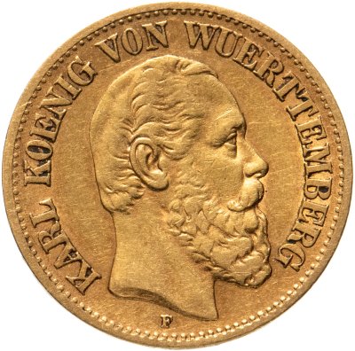 купить Германская империя (Вюртемберг) 10 марок (mark) 1878