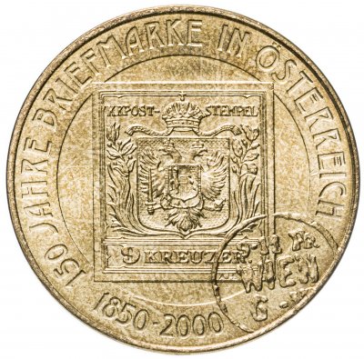купить Австрия 20 шиллингов (shillings) 2000 150 лет первой австрийской марке
