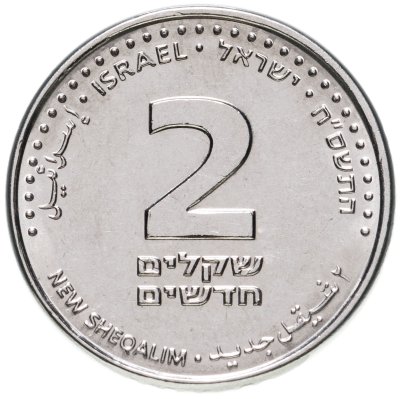купить Израиль 2 новых шекеля (new sheqalim) 2010