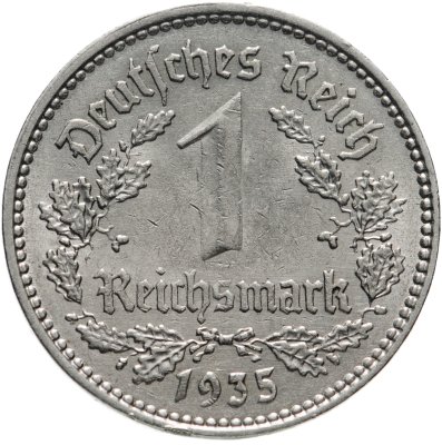 купить Германия 1 рейхсмарка (reichsmark) 1935, знак монетного двора: "A" - Берлин