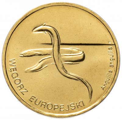 купить Польша 2 злотых 2003 "Речной угорь (Węgorz europejski)"