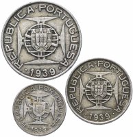 купить Португальская Сан-Томе и Принсипи набор монет 1939 (3 штуки, VF-XF) серебро
