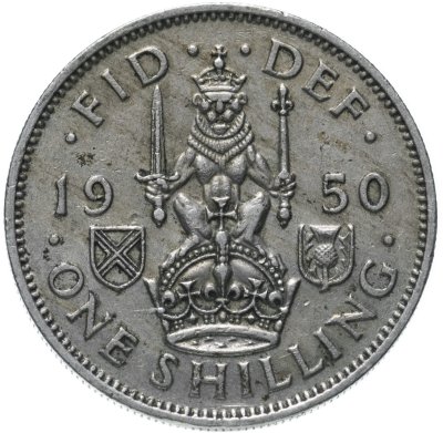 купить Великобритания 1 шиллинг (shilling) 1950 Шотландский шиллинг - лев, сидящий на короне