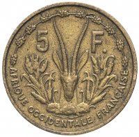 Купить Французская Западная Африка 5 франков (francs) 1956