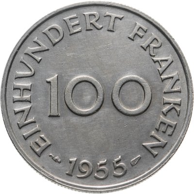 купить Саар 100 франков (francs) 1955